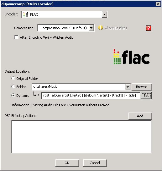 ZoneRipper FLAC encoder settings