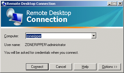 ZoneRipper Remote Desktop Connection