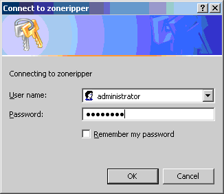 ZoneRipper Username and Password