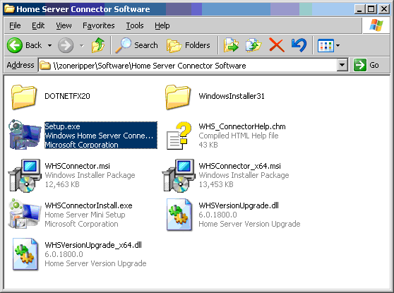 ZoneRipper Windows Home Server Installation files