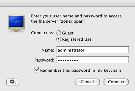 ZoneRipper with Apple Mac logon