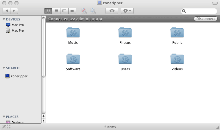 ZoneRipper Apple Mac default shares